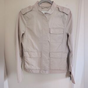 H&M Khaki Utility Cargo Pocket Boxy Chore Jacket 8